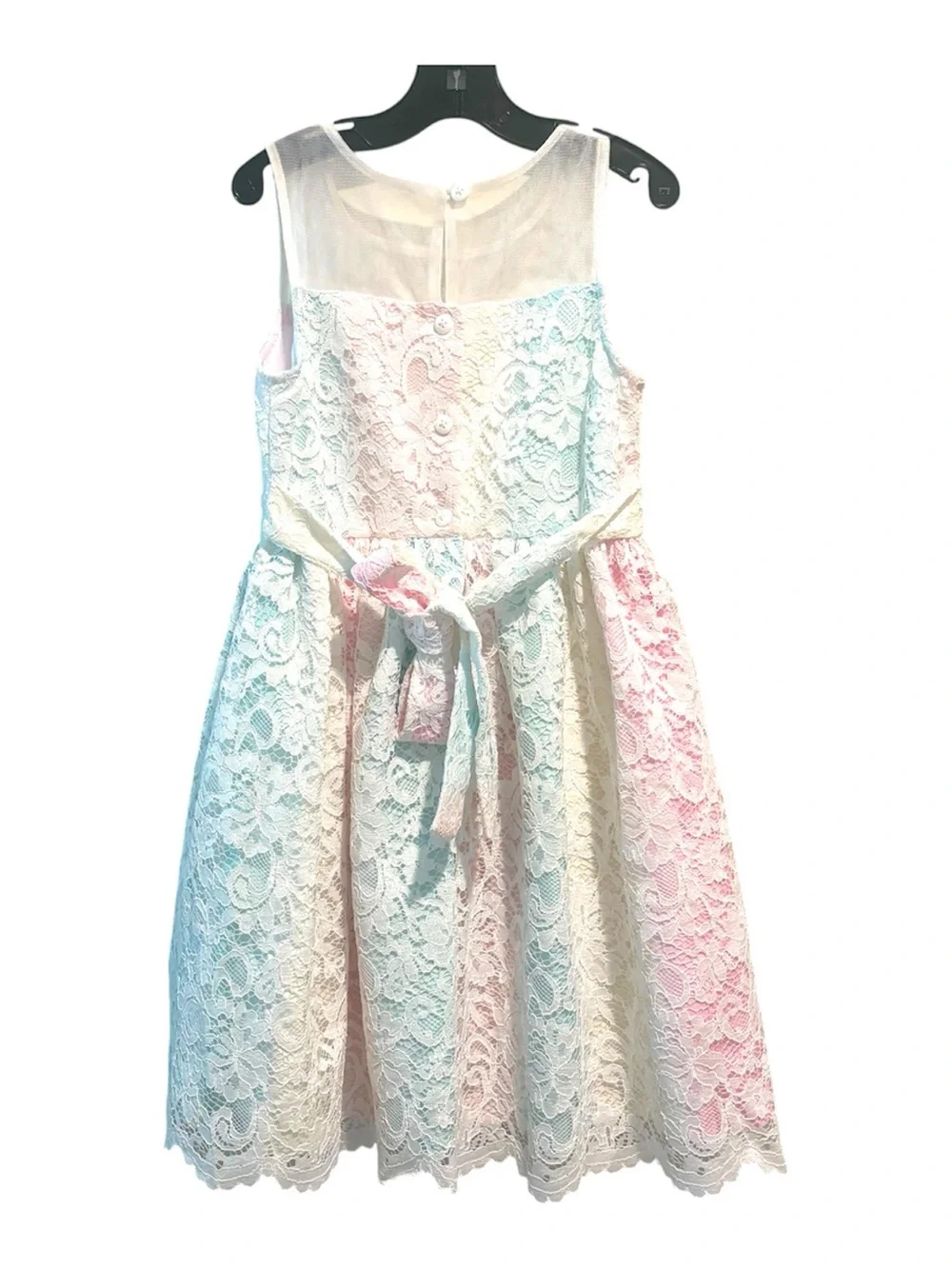 Jona Michelle Girls Lace Over Party Dress Sz 6 Pastel Ombré Fairycore Princess